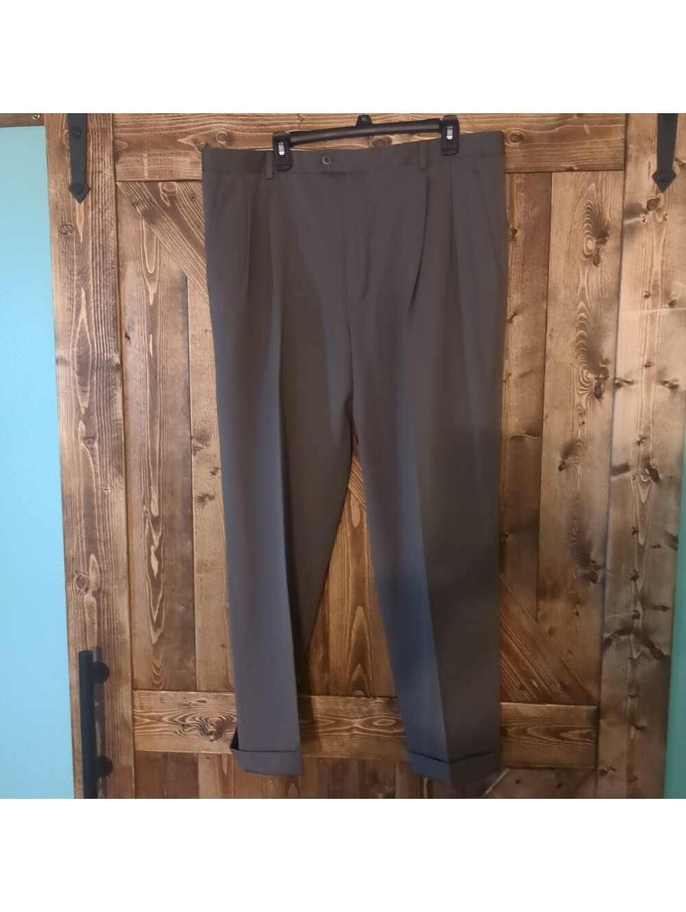 Zanella Bennett Green Pants Mens 38x29 Pleated Wool Italy Boyds Philadelphia
